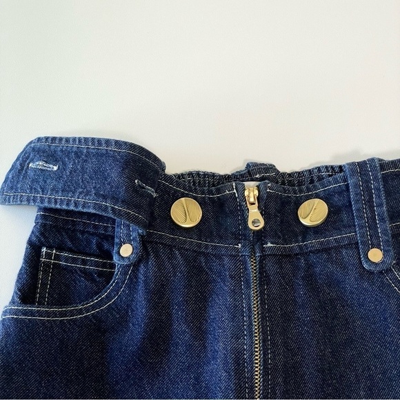 Tanya Taylor Jemma Pant High Waist Wide Leg Flare Denim Cropped Jean Indigo 2 - Picture 11 of 16